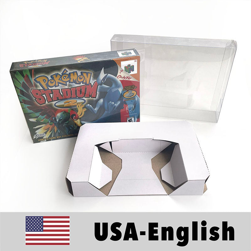 EUR PLA version English pokemon stadium 1 2 game cartridge with tray box for N64 Nintendo 64