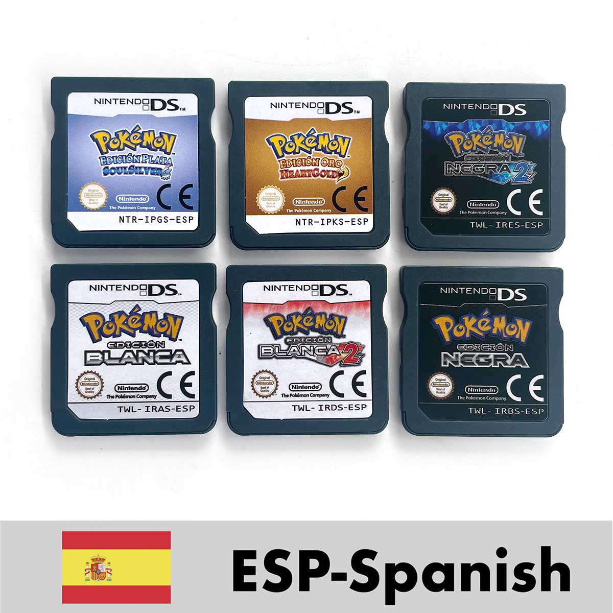 USA FRA ITA NOE ESP Pokemon HeartGold SoulSilver Black 1 2 White 1 2 Nintendo Game Cartridge for DS NDS 3DS