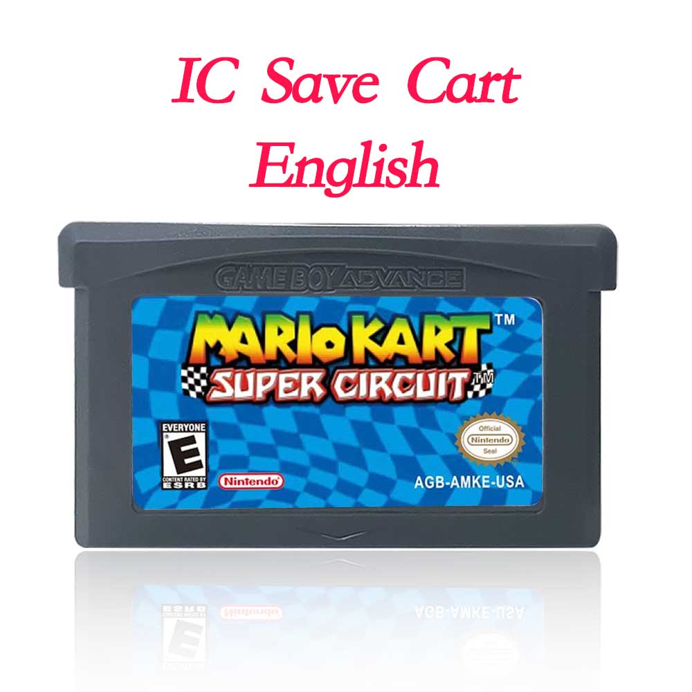 USA Englsih Mario Kart Super Circuit Nintendo Tray Box Game Cartridge for Gba