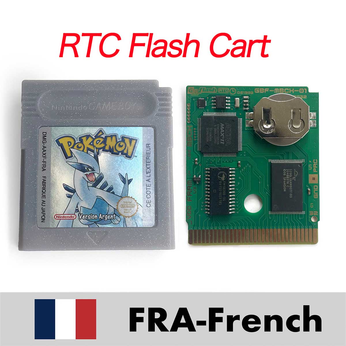 USA ITA NOE FRA ESP EUR version pokemon RTC Flash crystal gold silver NO RTC yellow red blue 16 bit Game Cartridge for GBC