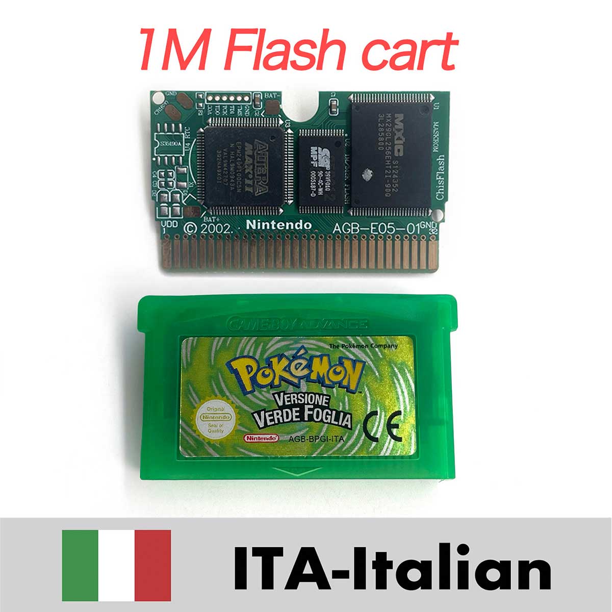 USA ESP NOE FRA EUR ITA 1M/RTC Flash cart Pokemon Emerald,ruby,sapphire,firered,leafgreen Game Cartridge for GBA multiple languages