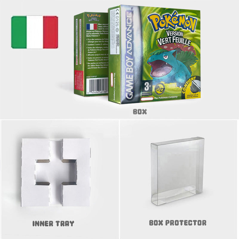 USA NOE FRA EUR ESP ITA Pokemon Emerald Ruby Leafgreen Sapphire Firered Nintendo Metallic Holographic BOX for GBA multiple languages