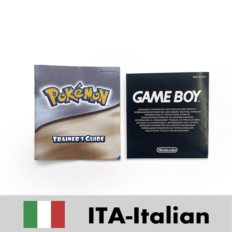USA FRA NOE ESP ITA Pokemon Yellow Blue Red Crystal Silver Gold Green manual for GBC