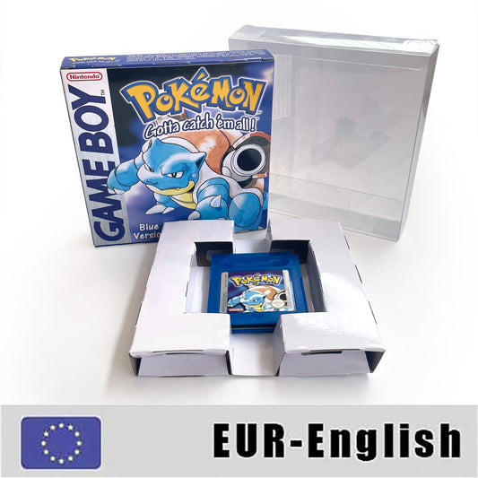 GBC game EUR english pokemon blue version Nintendo Battery save flash cart cartridge tray box gbc game boy color