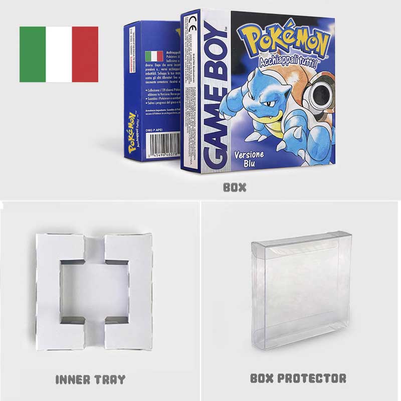 USA FRA NOE ESP ITA EUR Pokemon crystal gold silver red blue yellow Metallic FoilFinish Box Trey Manual label for GBC