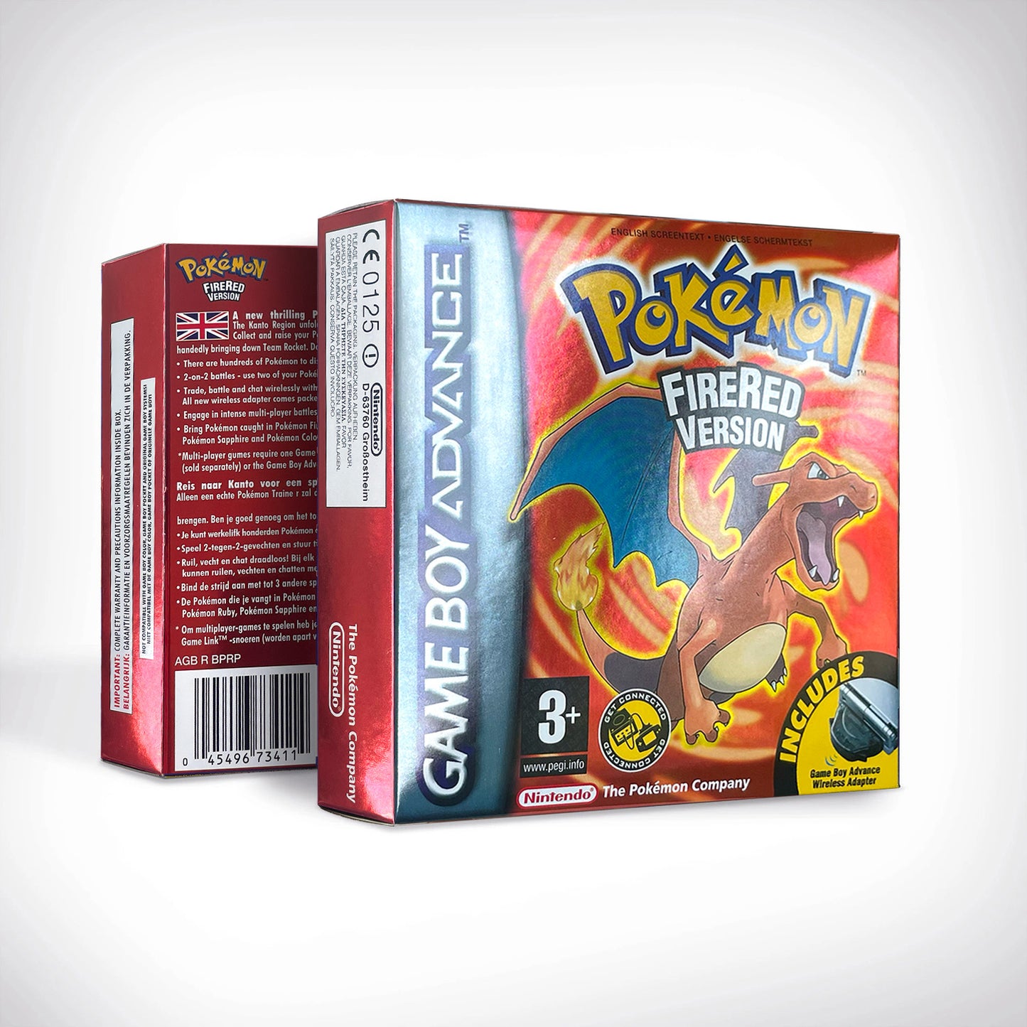 EUR English IC save 1 M flash cart pokemon firered version box with tray Nintendo game cartridge for gba game boy advance