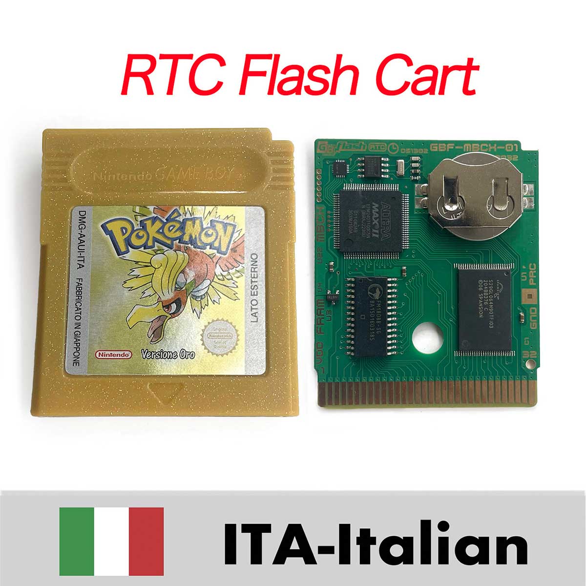 USA ITA NOE FRA ESP EUR version pokemon RTC Flash crystal gold silver NO RTC yellow red blue 16 bit Game Cartridge for GBC