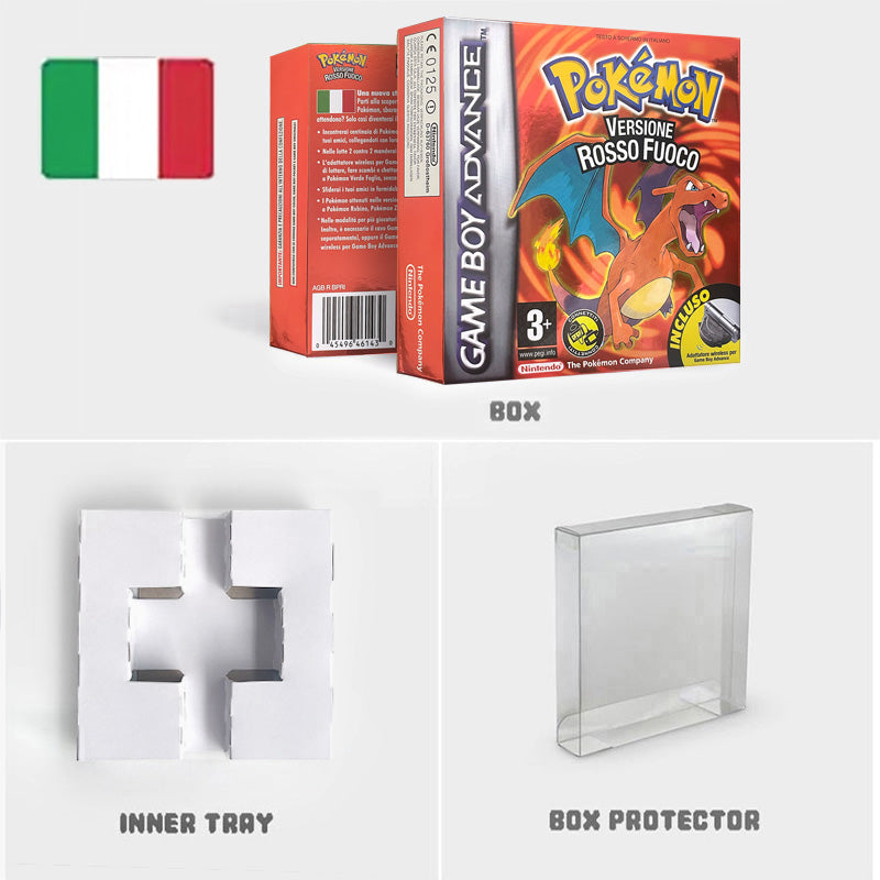 USA NOE FRA EUR ESP ITA Pokemon Emerald Ruby Leafgreen Sapphire Firered Nintendo Metallic Holographic BOX for GBA multiple languages
