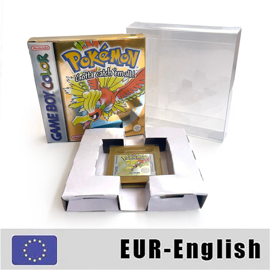 GBC game EUR English pokemon gold version RTC Flash cart Nintendo Battery save cartridge with tray box game boy color