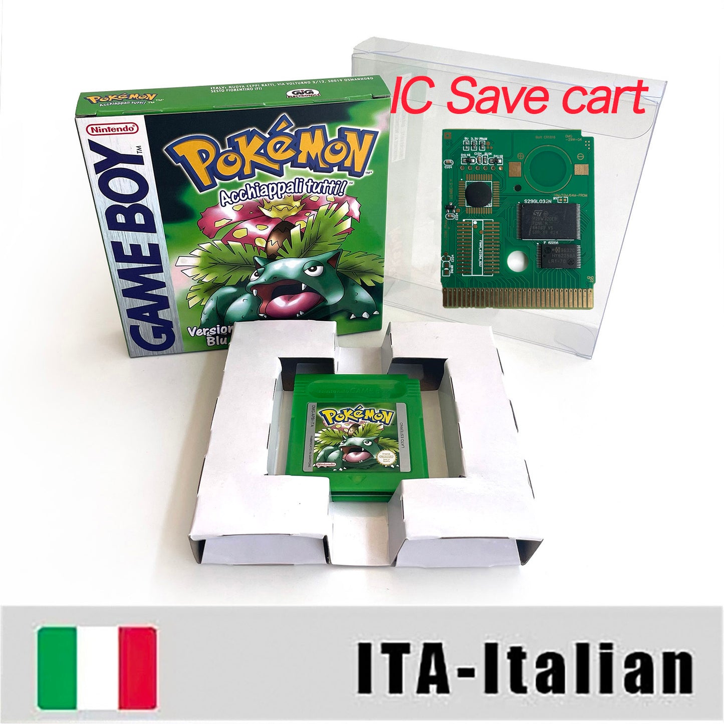 GBC GAME ITA Italian gbc game pokemon green pokemon verde Nintendo cartridge with tray box game boy color