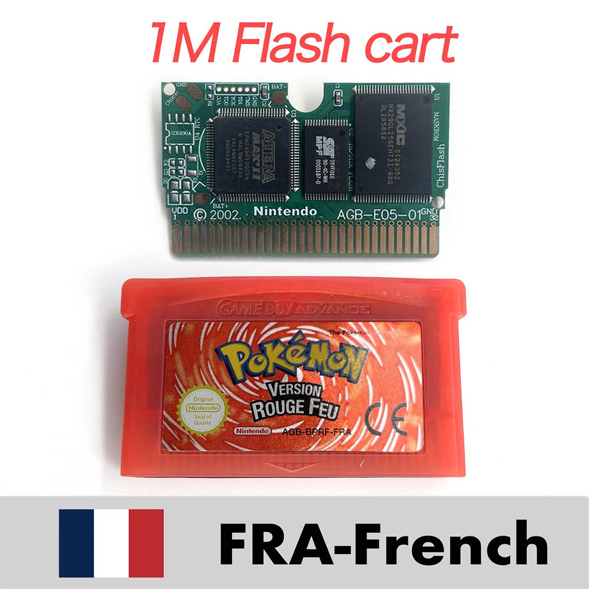 USA ESP NOE FRA EUR ITA 1M/RTC Flash cart Pokemon Emerald,firered,ruby,sapphire,leafgreen Game Cartridge for GBA multiple languages