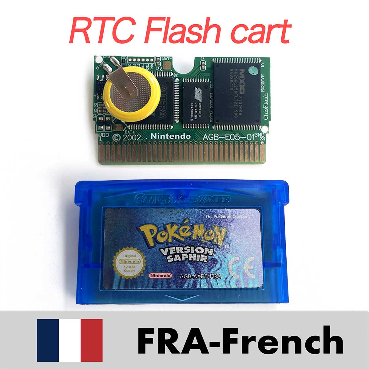 USA ESP NOE FRA EUR ITA 1M/RTC Flash cart Pokemon Emerald,firered,ruby,sapphire,leafgreen Game Cartridge for GBA multiple languages