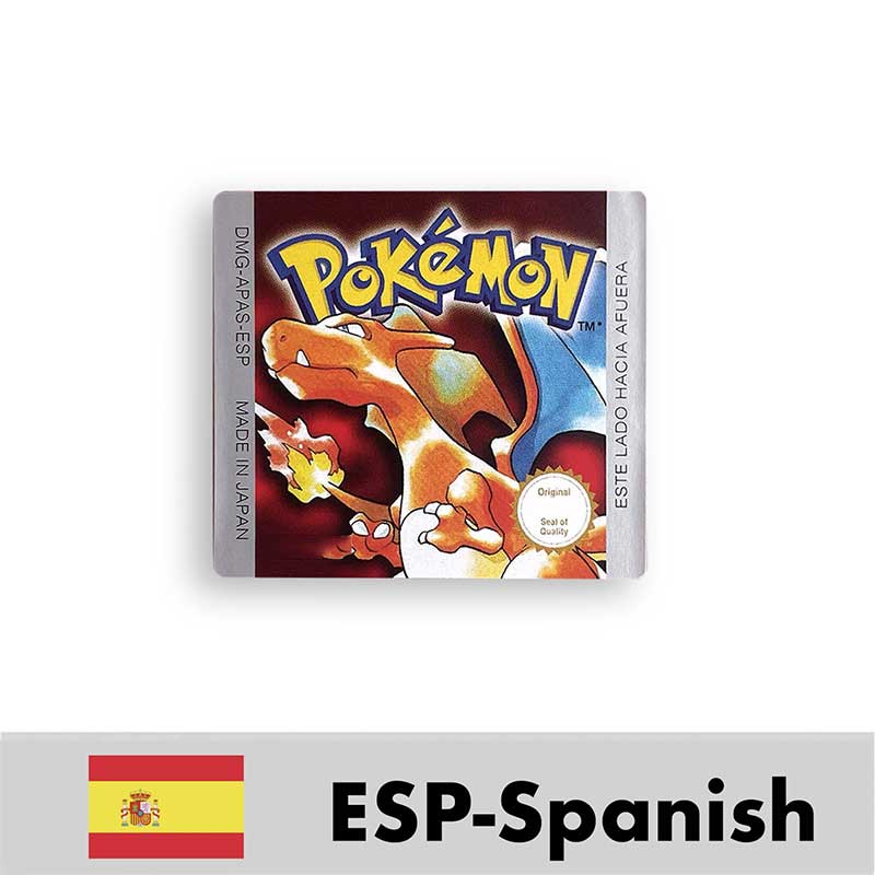 USA FRA NOE ESP ITA EUR Pokemon crystal gold silver red blue yellow Metallic FoilFinish Box Trey Manual label for GBC