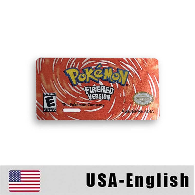 Pokemon Leaf Green Fire Red Ruby Emerald Sapphire Game Cartridge Label Stickers for Gba