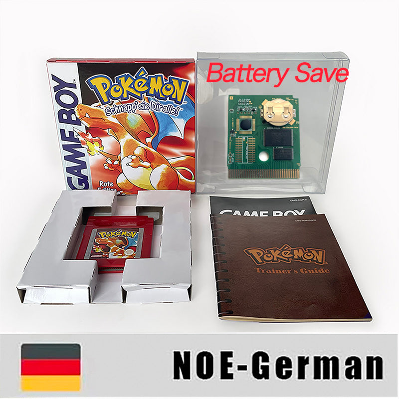 gbc game NOE German pokemon red version Battery save no RTC Flash pokemon rot cartridge with tray box gbc game boy color