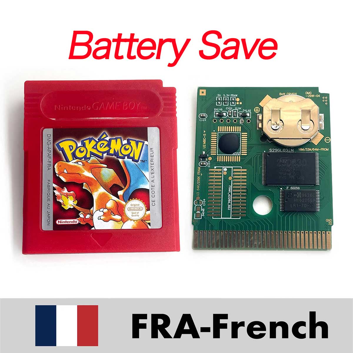 USA ITA NOE FRA ESP EUR version battery save cart pokemon crystal gold silver yellow red blue 16 bit Game Cartridge for GBC