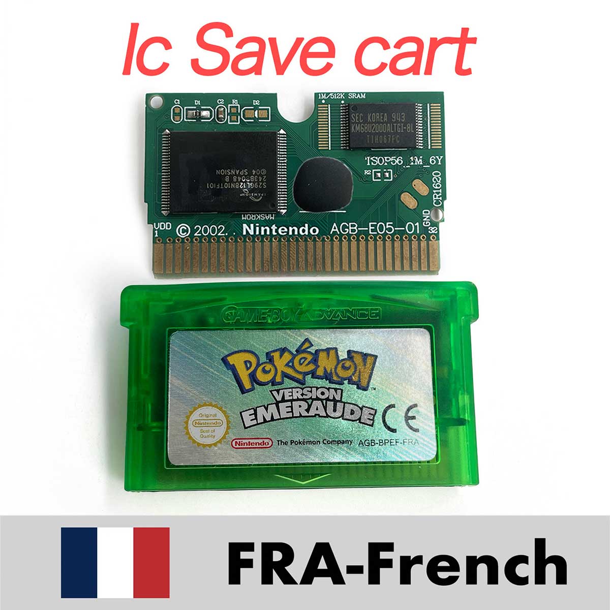 USA ESP NOE FRA EUR ITA IC Save cart Pokemon Emerald,firered,ruby,sapphire,leafgreen Game Cartridge for GBA multiple languages