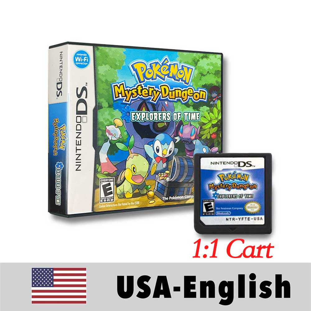 USA English Pokemon Mysiery Dungeon EXPLORERS OF SKY/Darkness/Time Blue-Rescue-Team Box Game Cartridge for DS NDS 3DS