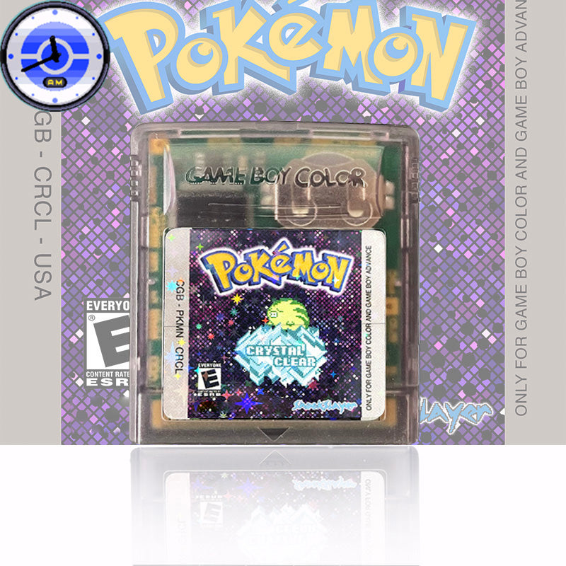 GBC Game USA Pokemon crystal clear v2.5.10 RTC Flash cart Real Time Clock Game Cartridge Rom Hack English