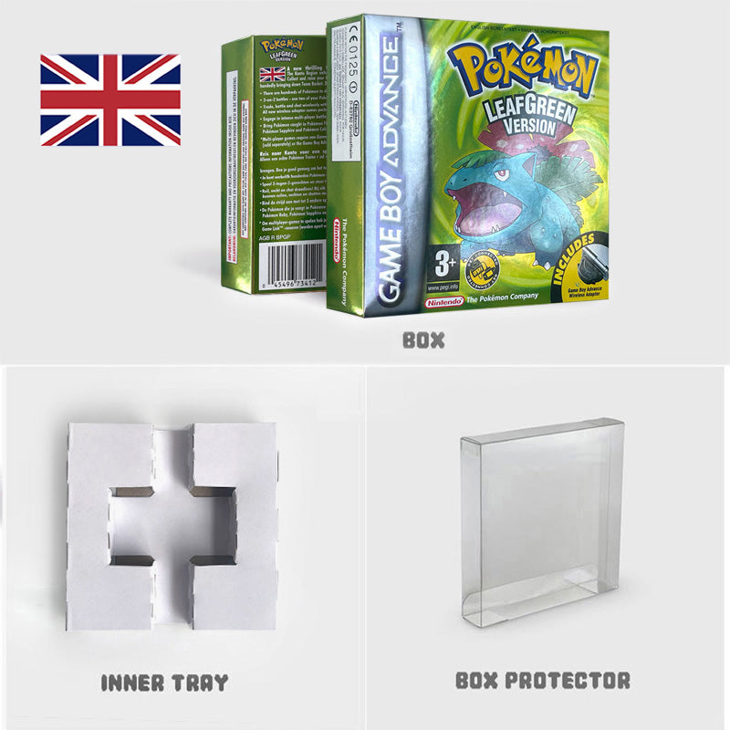 USA NOE FRA EUR ESP ITA Pokemon Emerald Ruby Leafgreen Sapphire Firered Nintendo Metallic Holographic BOX for GBA multiple languages