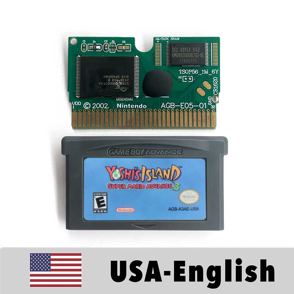 USA Englsih Super Mario Acvance 3 Game Cartridge Tray Box Nintendo for Gba Game Boy Advance