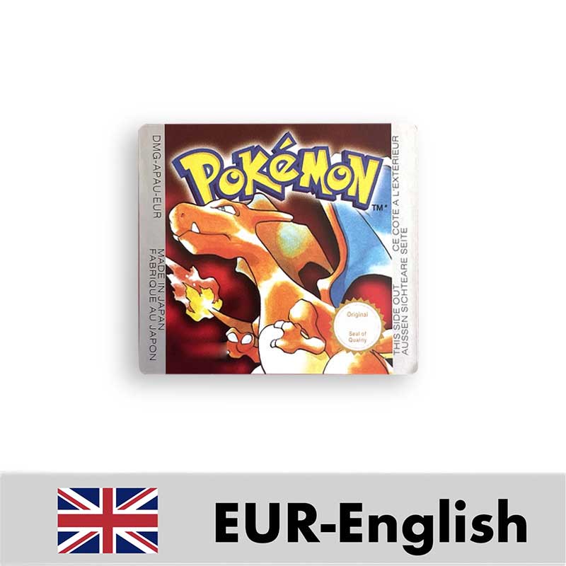 USA FRA NOE ESP ITA EUR Pokemon crystal gold silver red blue yellow Metallic FoilFinish Box Trey Manual label for GBC