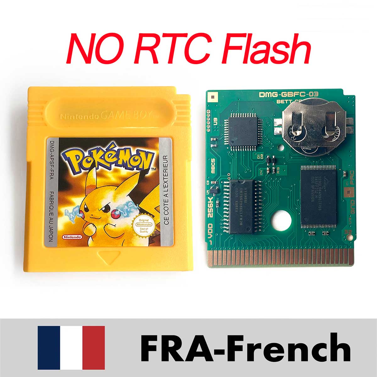 USA ITA NOE FRA ESP EUR version pokemon RTC Flash crystal gold silver NO RTC yellow red blue 16 bit Game Cartridge for GBC