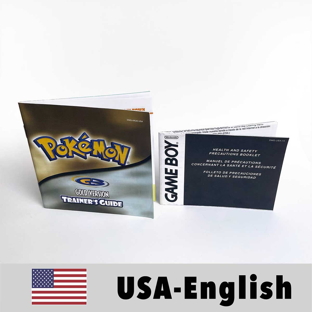 USA FRA NOE ESP ITA EUR Pokemon crystal gold silver red blue yellow Metallic FoilFinish Box Trey Manual label for GBC