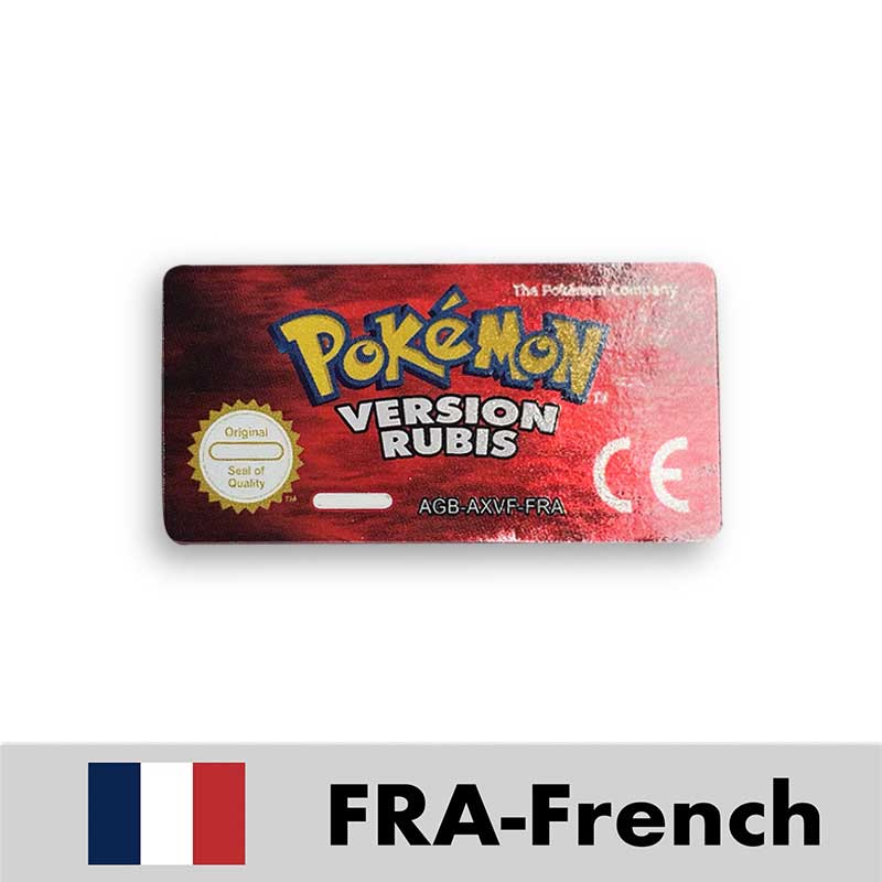 USA FRA NOE ESP ITA EUR Pokemon Emerald Sapphire Leafgreen Ruby Firered Metallic FoilFinish Box Trey Manual label for GBA
