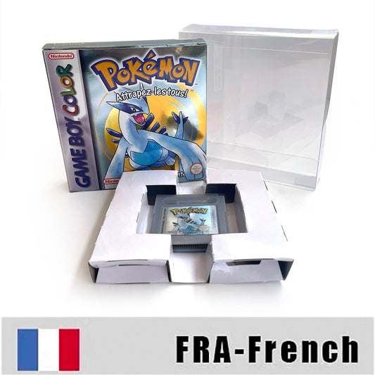 GBC game FRA French pokemon silver version RTC Flash cart Battery save Nintendo pokemon argent cartridge tray box game boy color