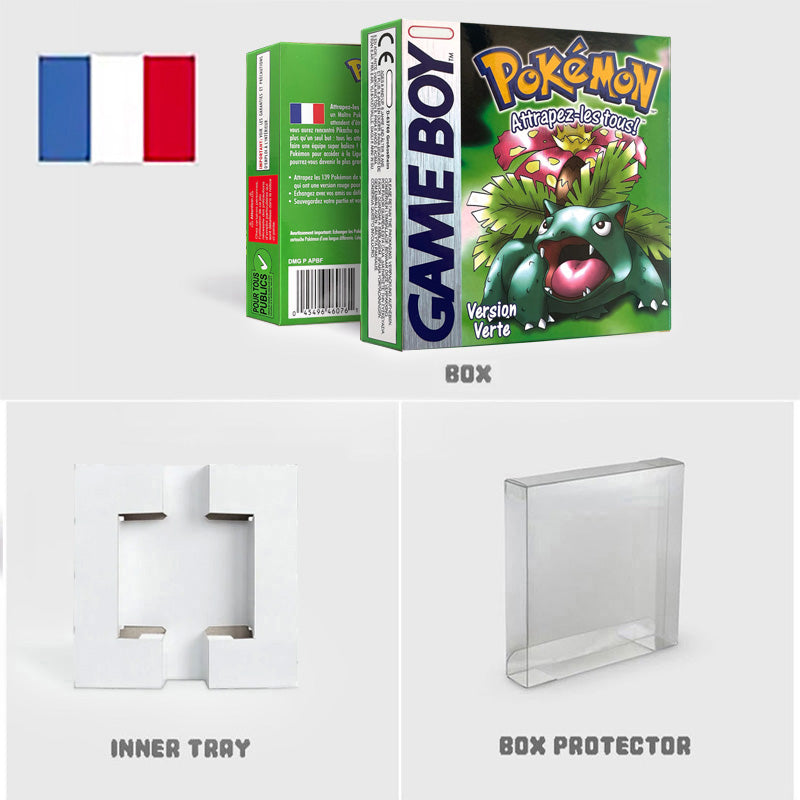 NOE ITA USA EUR ESP yellow green red gold crystal blue silver Pokemon Series Nintendo Metallic Holographic BOX trey for GBC