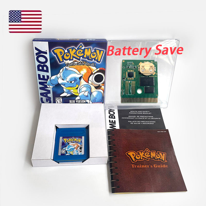 USA / NTSC Sealed NO RTC pokemon blue version Battery save IC save Manual cartridge with tray box for gbc game boy color