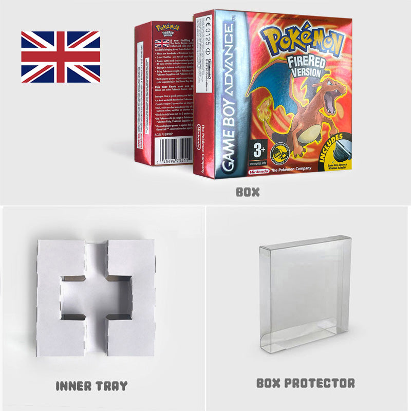 USA NOE FRA EUR ESP ITA Pokemon Emerald Ruby Leafgreen Sapphire Firered Nintendo Metallic Holographic BOX for GBA multiple languages