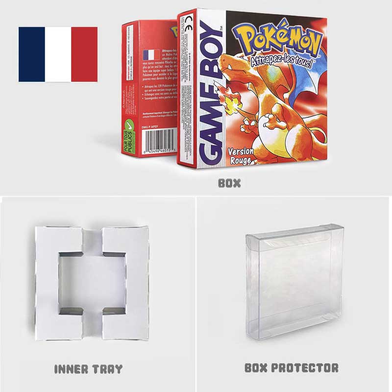 USA FRA NOE ESP ITA EUR Pokemon crystal gold silver red blue yellow Metallic FoilFinish Box Trey Manual label for GBC