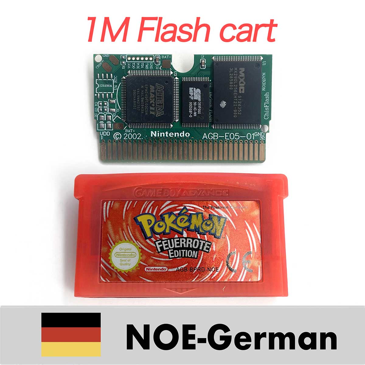 USA ESP NOE FRA EUR ITA 1M/RTC Flash cart Pokemon Emerald,firered,ruby,sapphire,leafgreen Game Cartridge for GBA multiple languages