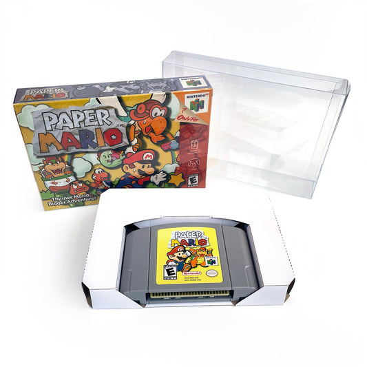paper Mario game cartridge with tray box for N64 Nintendo 64