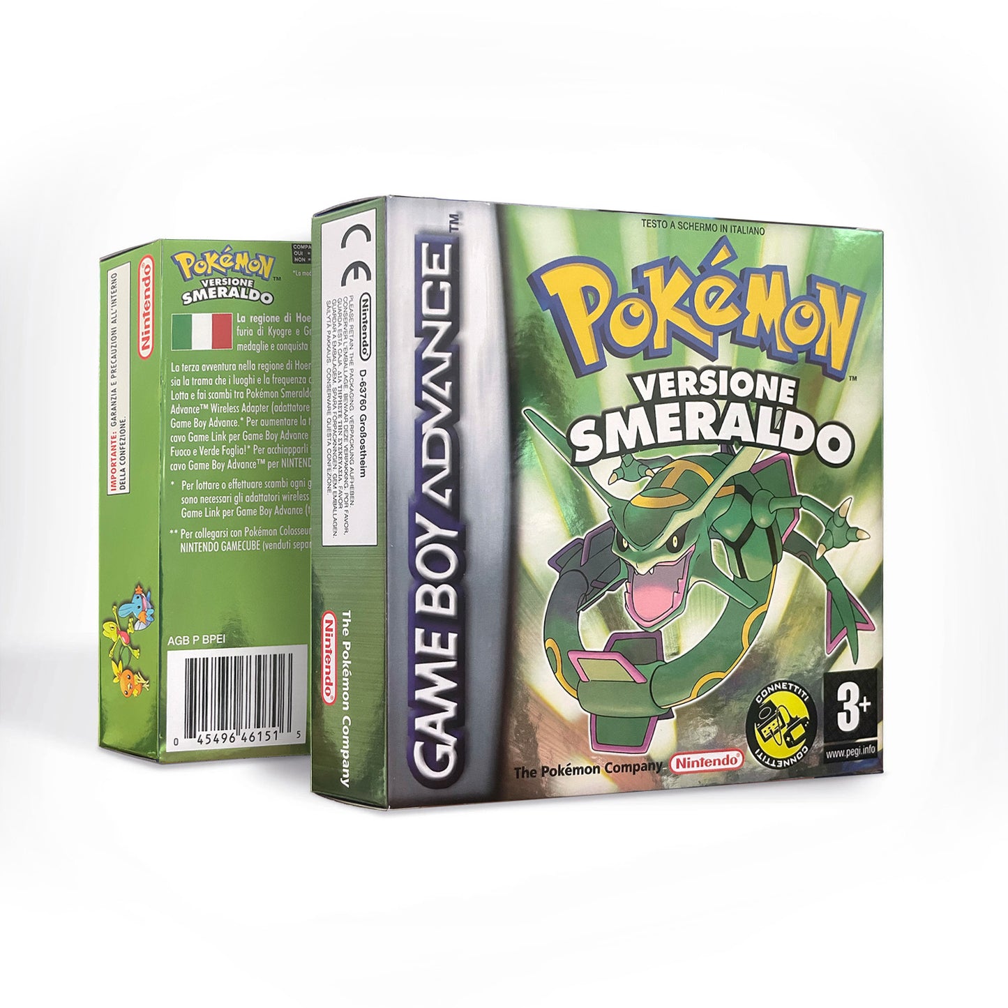 ITA Italian IC save rtc flash cart Real Time Clock pokemon smeraldo version box with tray Nintendo game cartridge for gba game boy advance