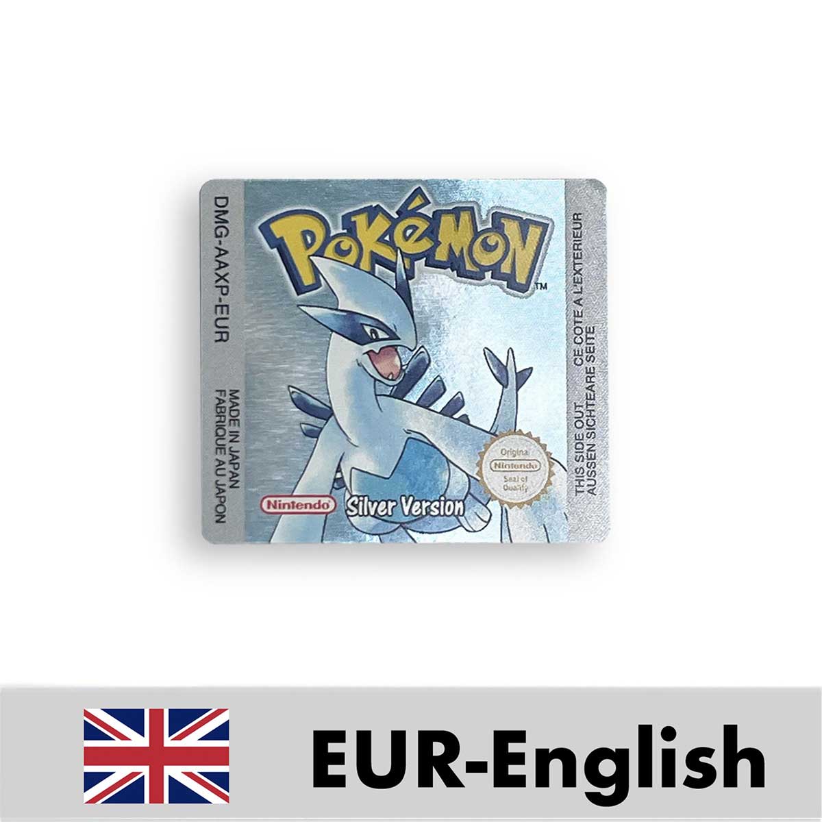 USA FRA NOE ESP ITA EUR Pokemon crystal gold silver red blue yellow Metallic FoilFinish Box Trey Manual label for GBC