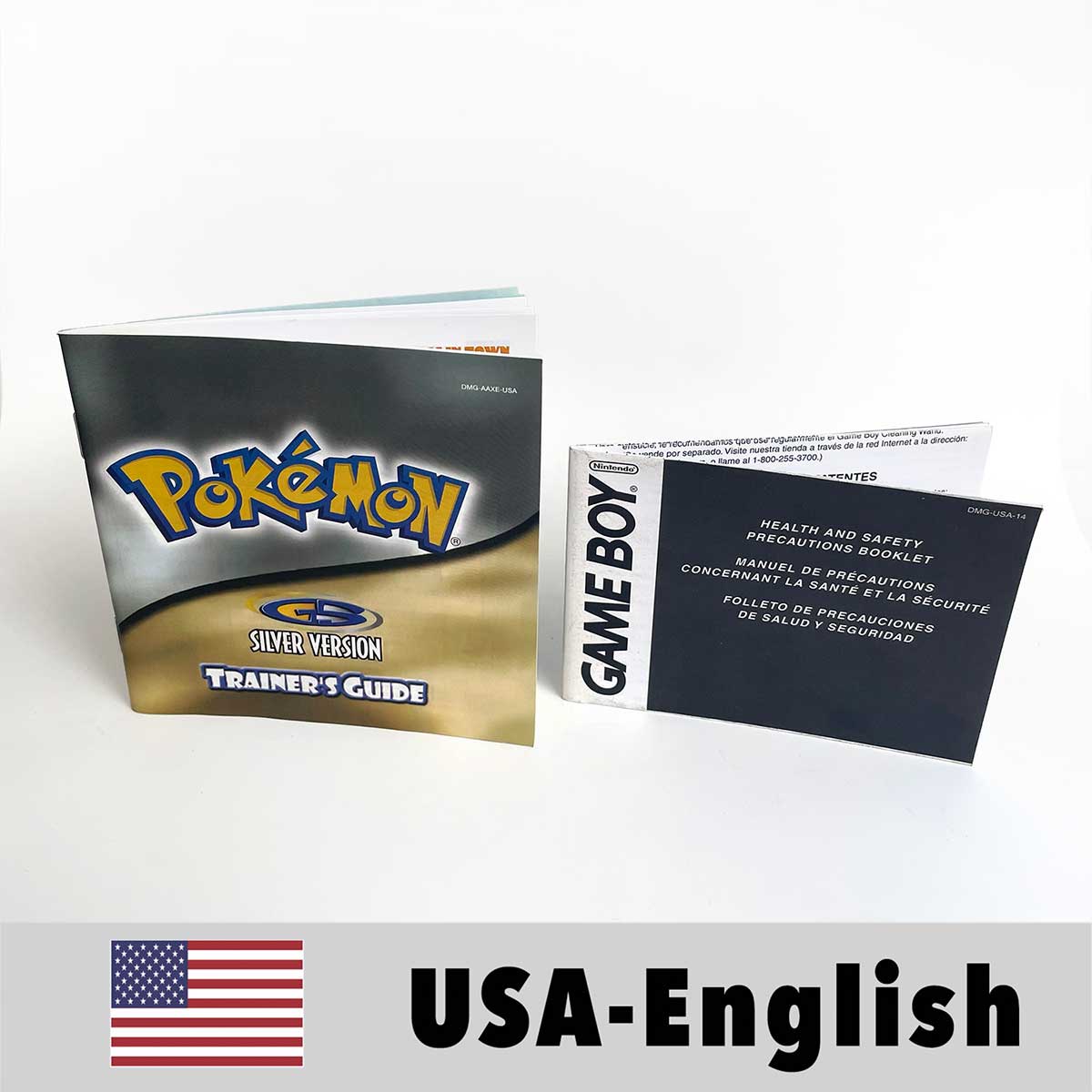 USA FRA NOE ESP ITA EUR Pokemon crystal gold silver red blue yellow Metallic FoilFinish Box Trey Manual label for GBC