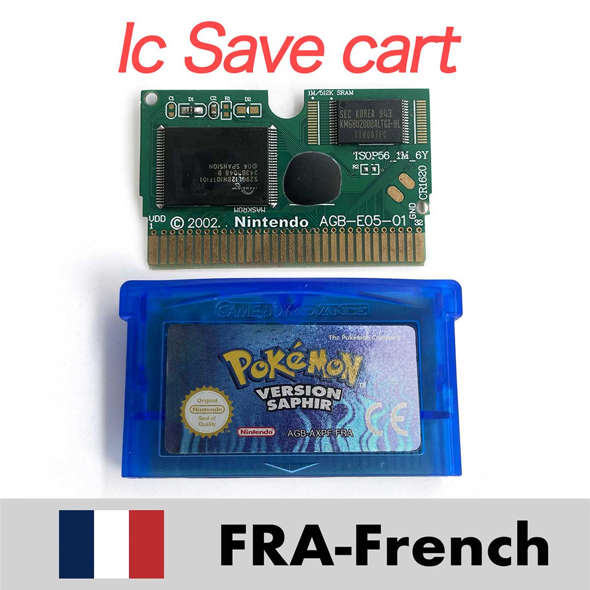 USA ESP NOE FRA EUR ITA IC Save cart Pokemon Emerald,firered,ruby,sapphire,leafgreen Game Cartridge for GBA multiple languages