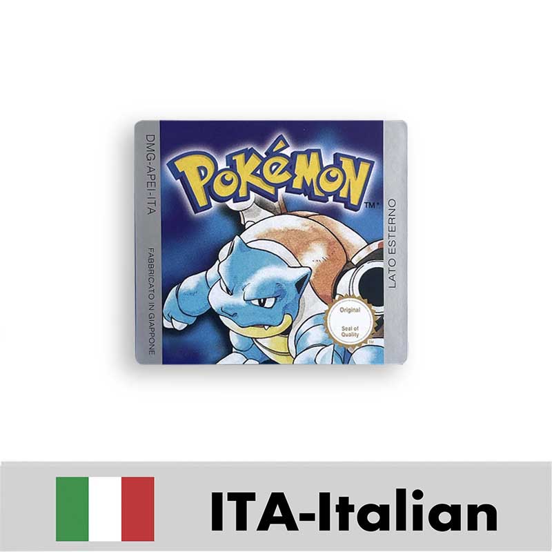USA FRA NOE ESP ITA EUR Pokemon crystal gold silver red blue yellow Metallic FoilFinish Box Trey Manual label for GBC