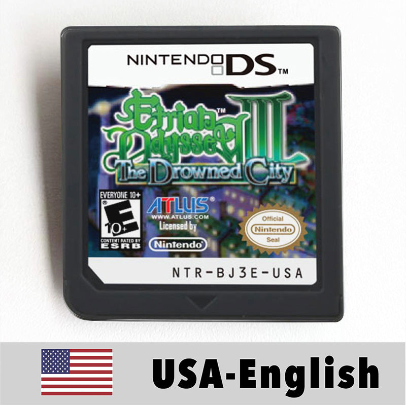USA English Ace Attorney/Castlevania/Kirby/Rune Factory/Bomberman/Digimon World/Dragon Quest/Etrian Odyssey Game Cartridge for Nintendo Ds 3ds 2ds