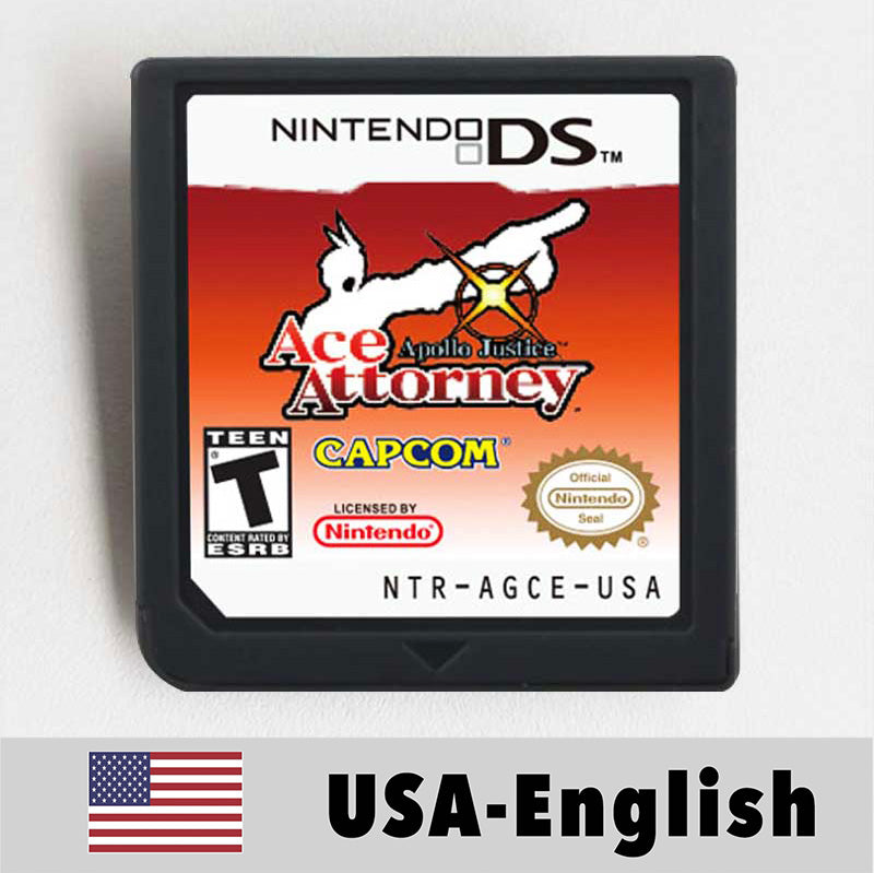 USA English Ace Attorney/Castlevania/Kirby/Rune Factory/Bomberman/Digimon World/Dragon Quest/Etrian Odyssey Game Cartridge for Nintendo Ds 3ds 2ds