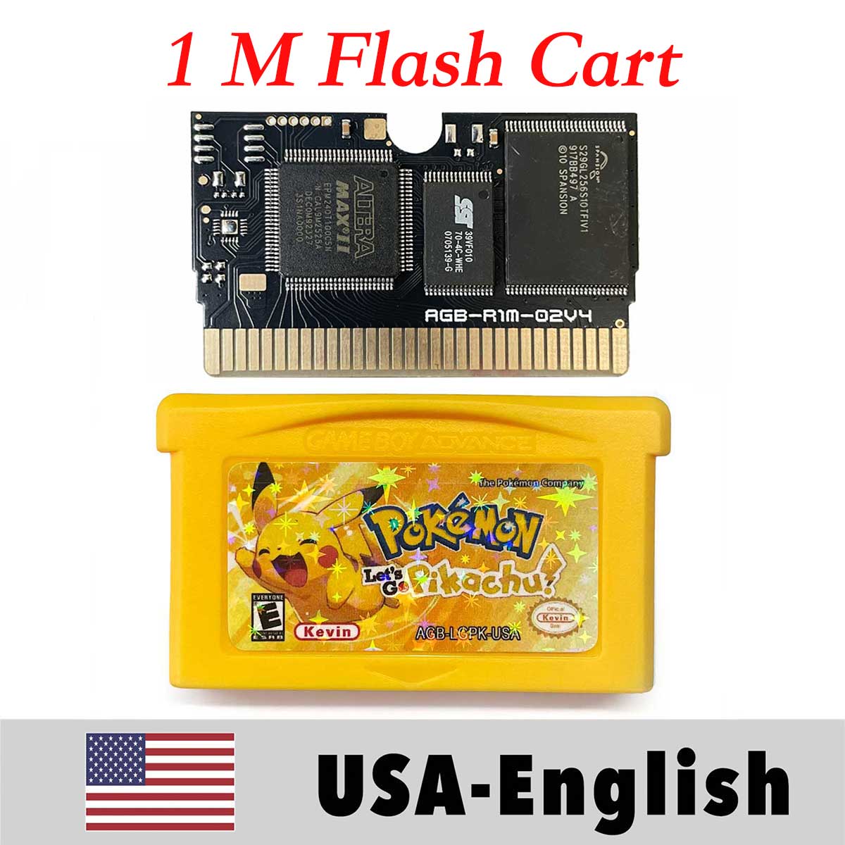 USA English Pokemon （ 1 M Flash cart ）Cartridge for GBA