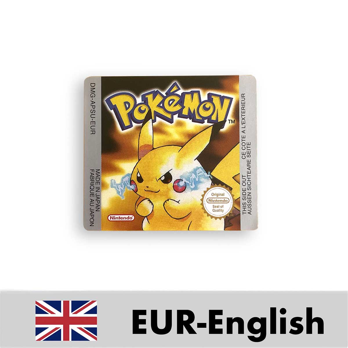 USA FRA NOE ESP ITA EUR Pokemon crystal gold silver red blue yellow Metallic FoilFinish Box Trey Manual label for GBC