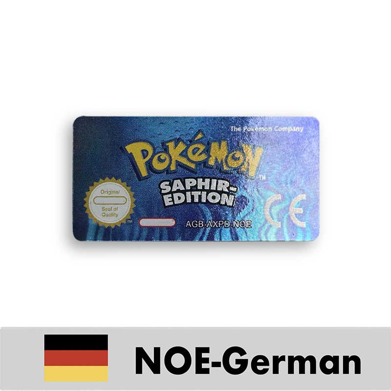 USA FRA NOE ESP ITA EUR Pokemon Emerald Sapphire Leafgreen Ruby Firered Metallic FoilFinish Box Trey Manual label for GBA
