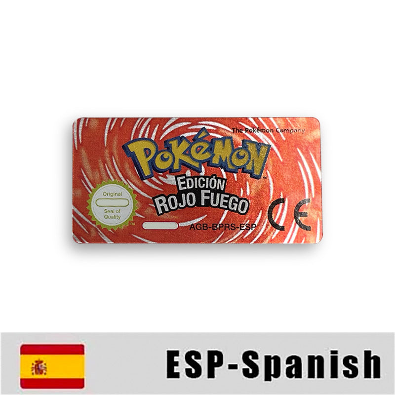 Pokemon Leaf Green Fire Red Ruby Emerald Sapphire Game Cartridge Label Stickers for Gba