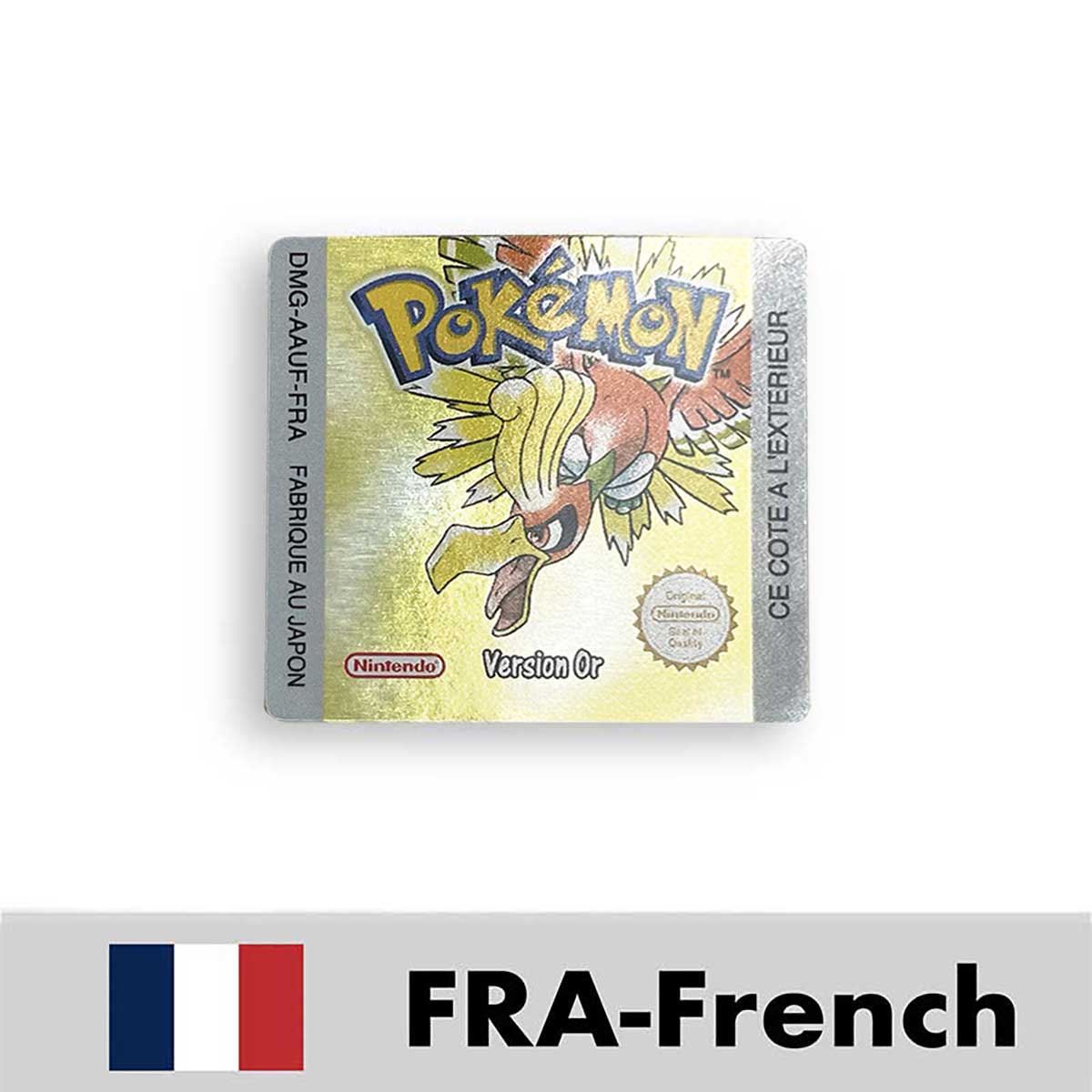 USA FRA NOE ESP ITA EUR Pokemon crystal gold silver red blue yellow Metallic FoilFinish Box Trey Manual label for GBC