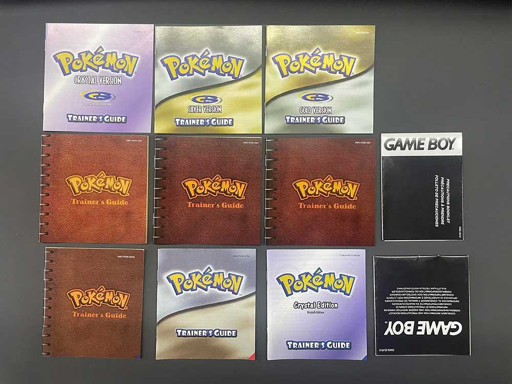USA ITA NOE FRA ESP pokemon RTC Gold silver crystal NO RTC blue yellow red sealed 16 bit box tray manual Game Cartridge for GBC