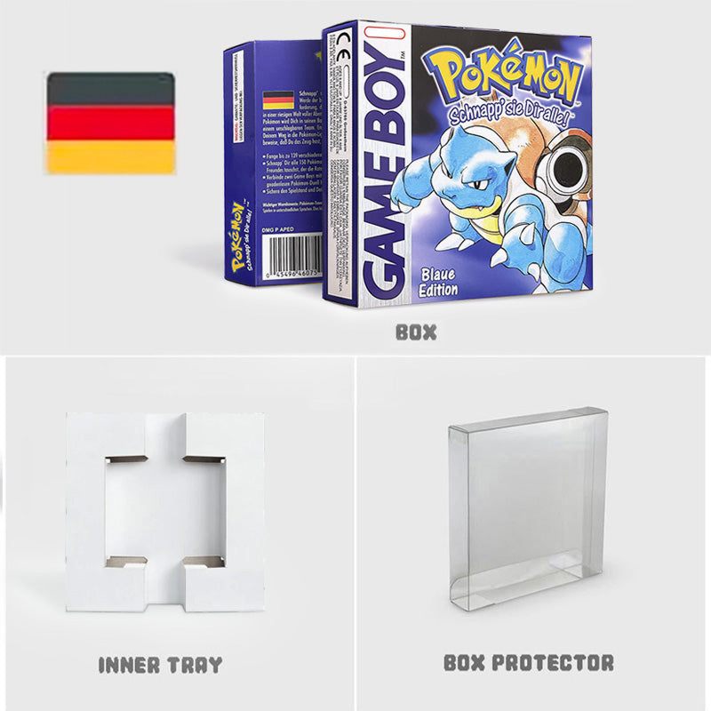 NOE ITA USA EUR ESP yellow green red gold crystal blue silver Pokemon Series Nintendo Metallic Holographic BOX trey for GBC